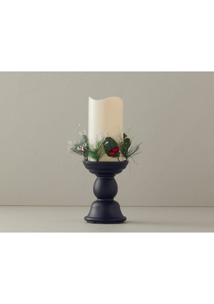 Yılbaşı Candlestick Ledli Mum 9,7 x 9,7 x 26,5 cm Siyah fiyatları