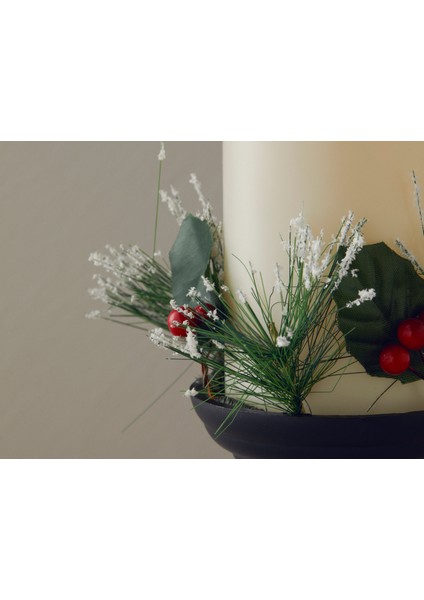 Yılbaşı Candlestick Ledli Mum 9,7 x 9,7 x 26,5 cm Siyah modelleri