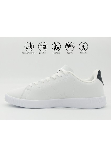 Unisex Beyaz Desenli Kaymaz Taban Ortopedik Garantili Rahat Hafif Günlük Deri Yürüyüş Koşu Sneaker Spor Ayakkabı indirimleri