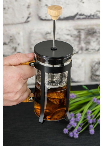 Lüx Cam 350 ml French Press Siyah