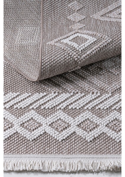 Olivia Vizon Bej %100 Polyester Bukleli Dokuma Makine Halısı Oturma Odası Salon Mutfak Halısı 80 x 300 fırsatları