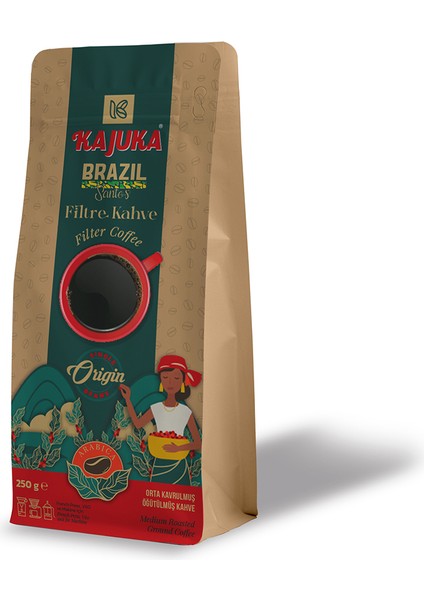 Filtre Kahve Single Origin Brazil Santos 250 Gr. (Öğütülmüş)