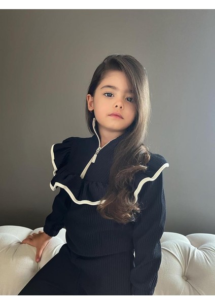 Kız Çocuk Yarım Boğaz Ispanyol Paça Alt Üst Takım 0311