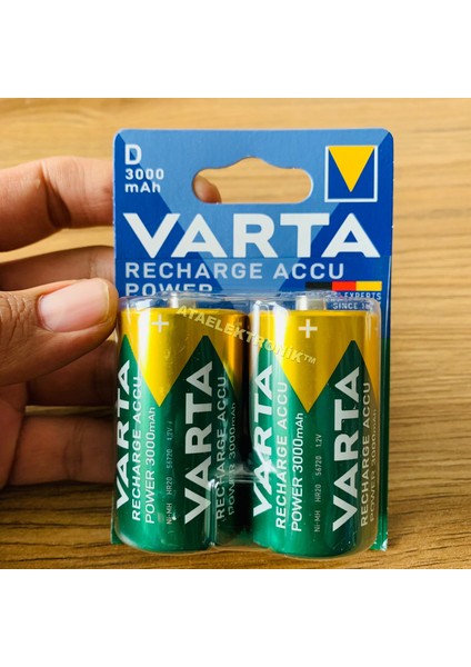 Oda Sprey Kutusu Icin D Büyük Boy Kalın Tombul 3000 Mah Büyük Boy 2'li Paket Şarjlı Pil VARTA 3000