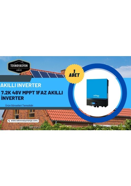 Güneş Enerjisi Hibrit Paket 7.2 Kva Inverter 450 Watt Güneş Paneli 200 Amper Jel Akü İ-2000W 48V Rüzgar Türbini + Hibrit Şarj Kontrol indirimleri