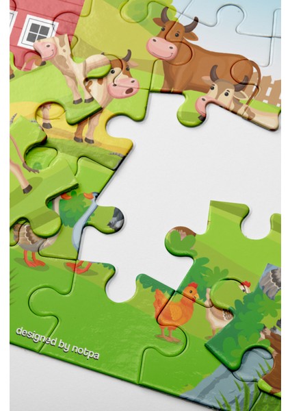 Notpa Çocuklar Için Eğitici ve Öğretici Ahşap Renkli Puzzle 4lü Set 3