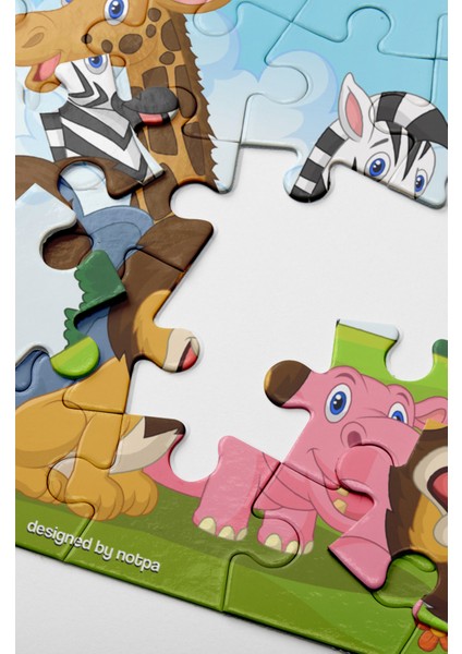 Notpa Çocuklar Için Eğitici ve Öğretici Ahşap 24 Parça Renkli Puzzle 4lü Set 11