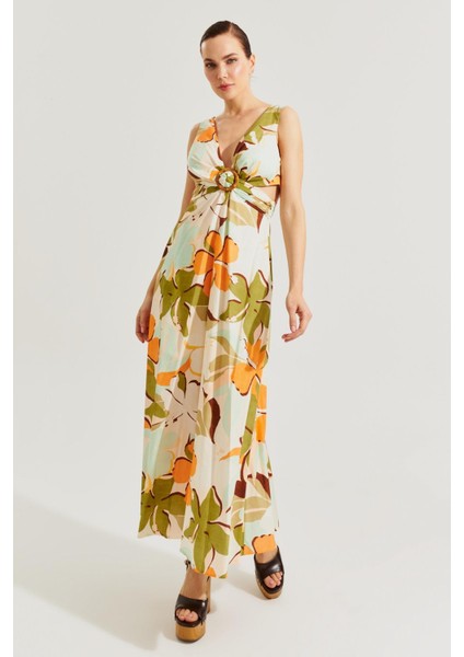 Haki Bej Kemer Detaylı Elbise fırsatları