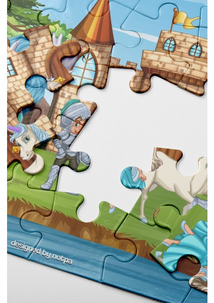 Notpa Çocuklar Için Eğitici ve Öğretici Ahşap 24 Parça Renkli Puzzle Kaşif Çocuklar 4lü Set 15