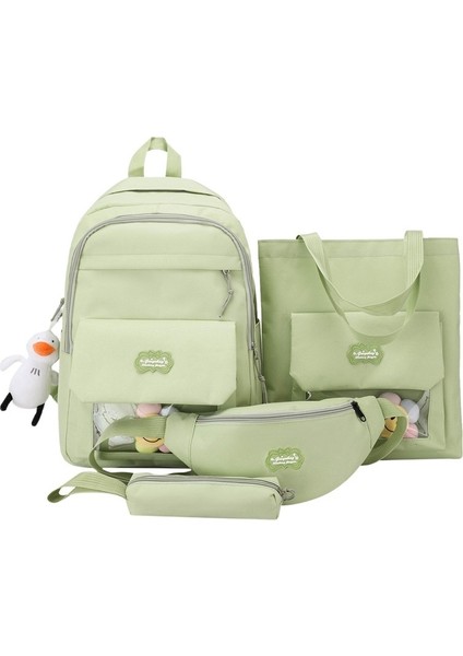 Öğrenci Okul Çantası Bel Çantası Kalem Çantası Çanta Dört Parçalı Takım Elbise (Yurt Dışından)