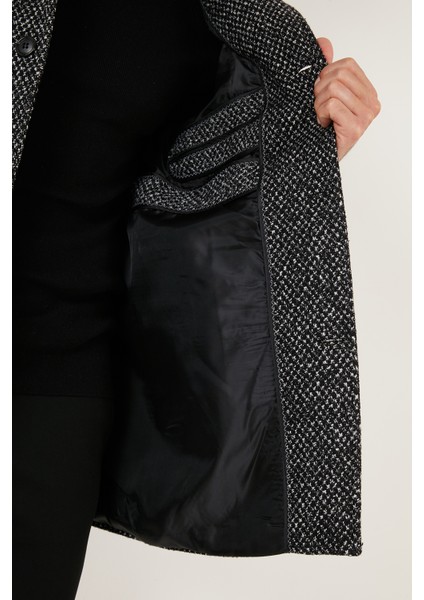 Düğmeli Dik Yaka Kırçıllı Slim Fit Kaşe Kaban Erkek Kaban 5841016 indirimleri