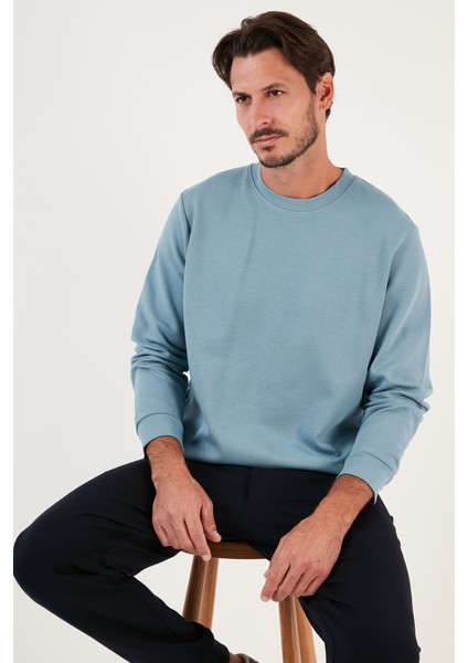 Pamuklu Bisiklet Yaka Regular Fit Basic Sweat Erkek Sweat 5905521