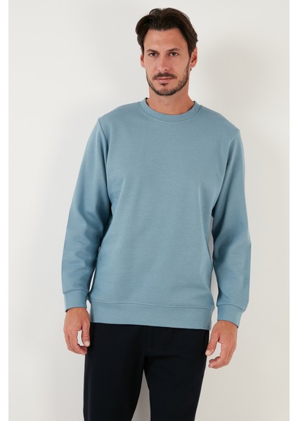 Pamuklu Bisiklet Yaka Regular Fit Basic Sweat Erkek Sweat 5905521 fırsatları