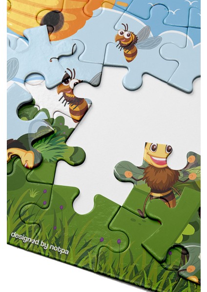 Notpa Çocuklar Için Eğitici ve Öğretici Ahşap Renkli Puzzle 4lü Set 1