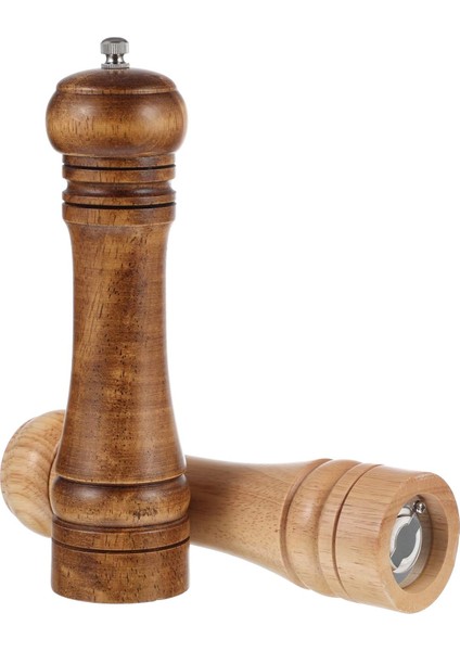 Ahşap Baharat Tuz Öğütücü Değirmen Tuzluk Baharatlık 21 cm 2'li Set fiyatları