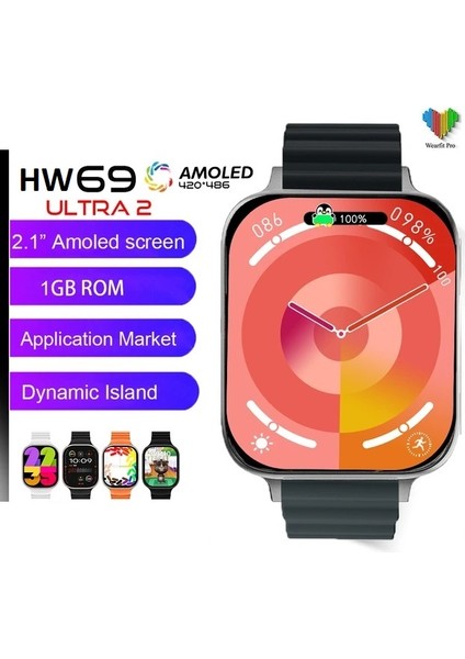 Watch 9 Ultra HW69 Ultra 2 Dynamic Island Tüm Telefonlara Uyumludur Amoled Hd Ekran 49MM