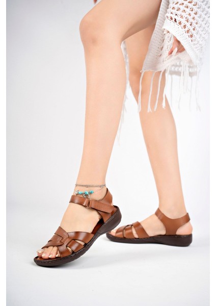 Hakiki Deri Kadın Deri Sandalet TRC119-0221 fiyatları