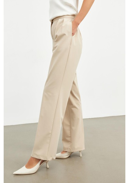 Bej Geniş Kesim Pantolon fiyatları