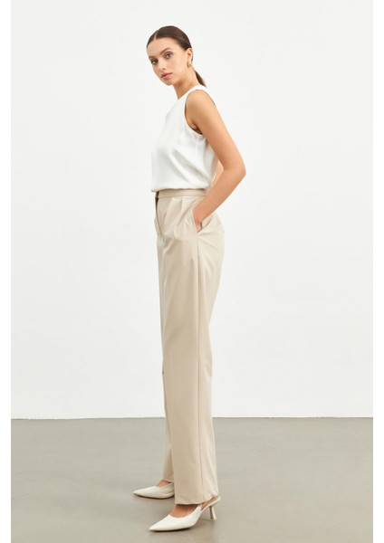 Bej Geniş Kesim Pantolon fırsatları