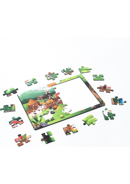 Ahşap Çiftlik Puzzle 30X20CM, Renkli Çiftlik Bebek, Çocuk ve Okul Öncesi Için Puzzle