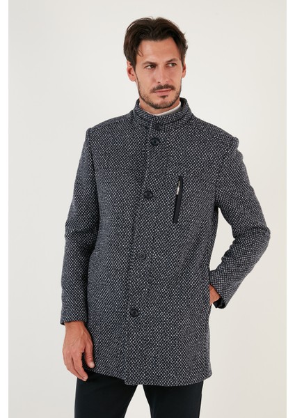 Düğmeli Dik Yaka Kırçıllı Slim Fit Kaşe Kaban Erkek Kaban 5841016 fiyatları