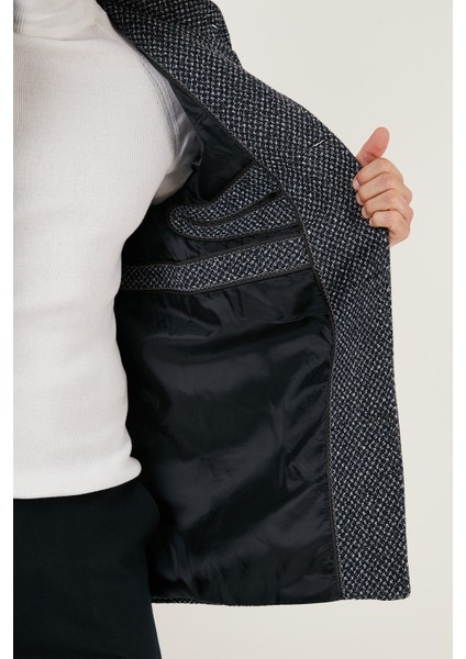 Düğmeli Dik Yaka Kırçıllı Slim Fit Kaşe Kaban Erkek Kaban 5841016 fırsatları