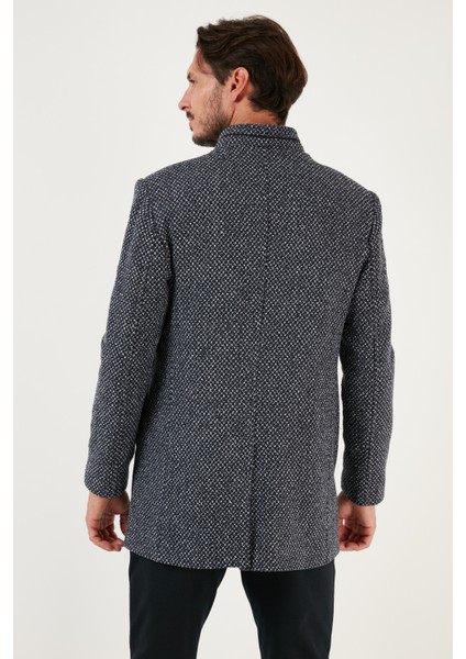 Düğmeli Dik Yaka Kırçıllı Slim Fit Kaşe Kaban Erkek Kaban 5841016 indirimleri