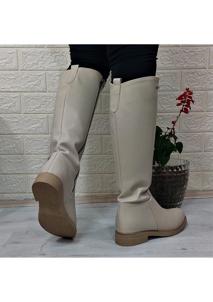 52500 Krem Fermuarlı 43CM Içi Kürklü Kadın Çizme fırsatları
