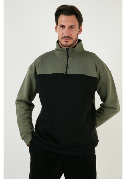 Regular Fit Fermuarlı Dik Yaka Içi Tüylü Yumuşak Şardonlu Kışlık Sweat Erkek Sweat 5905343 fırsatları