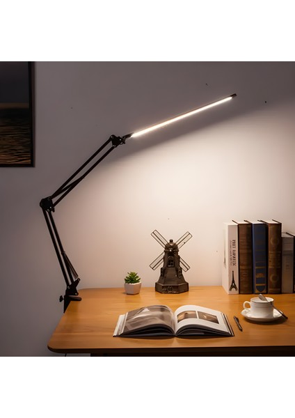LED Kısılabilir Ofis Masa Lambası USB Şarj Portu, 3 Aydınlatma Modları ile 10 Parlaklık