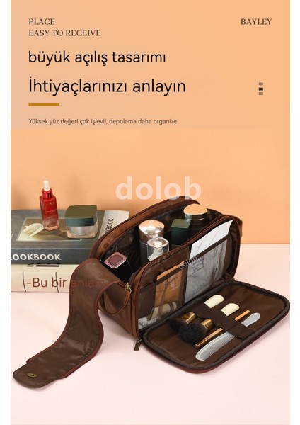 Iş Minimalist Puderi Kozmetik Seyahat Çok Fonksiyonlu Saklama Uygun Erkek Nötr Yıkama Çantası (Yurt Dışından)