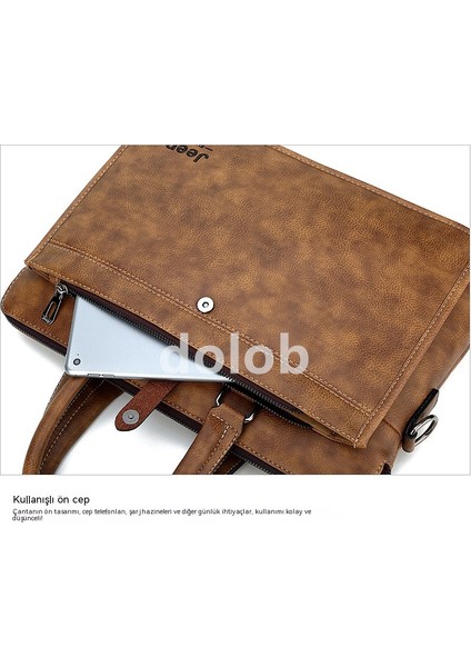 Erkek Erkek Omuz Jeep Resmi Belge Iş Tablet Pc Moda Crossbody Çantası (Yurt Dışından)