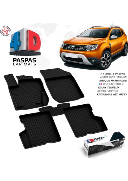 S-Dizayn Dacia Duster 4D Havuzlu Paspas 2018 ve Üzeri