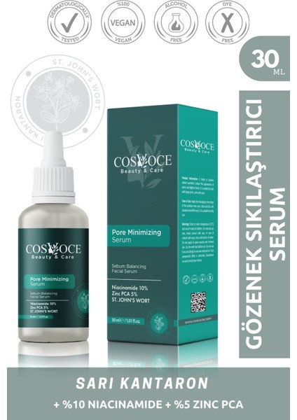 Sebum Dengeleyici Cilt Bakım Serumu 30 ml ( Niacinamide %10 + Zinc Pca%5 )