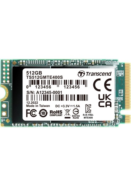 Ts512Gmte400S 512GB Pcle NVMe 22X42 M.2 SSD