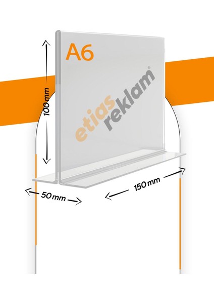 A6 T Tipi Yatay 5'li Masa Üstü 2.8 mm Şeffaf Pleksi Föylük / Broşürlük fiyatları
