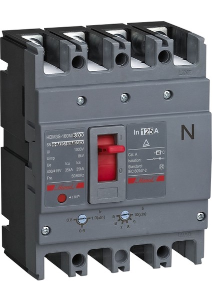 Termik Manyetik Şalter 4 Kutup 160-200A 35KA - HDM3S250M200B3XX modelleri