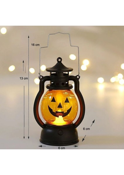 Halloween Günışığı Renk Plastik Gaz Lambası Fener 13X6 cm 2 Adet