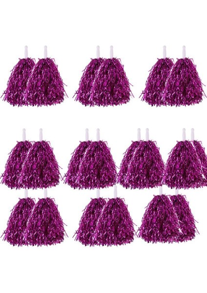 10 Çift (20 Adet) 25 cm Parlak Fuşya Pembe Renk 23 Nisan Gösteri Ponponu 30 gr