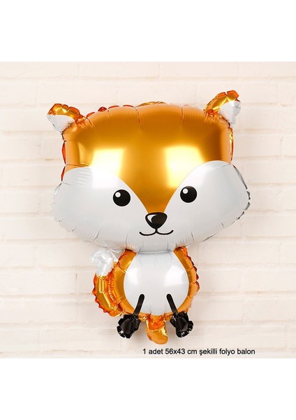 3 Adet Tilki Rakun Sincap Süpershape Şekilli Folyo Balon modelleri