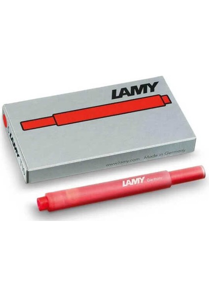 LAMY KIRMIZI DOLMA KALEM KARTUŞU 5Lİ KUTUDA T-10