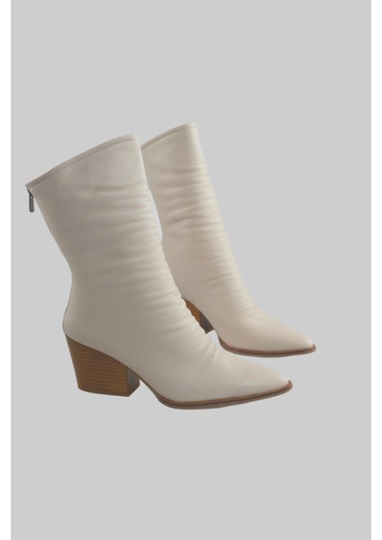 Büzgü Detaylı Topuklu Bot Bej indirimleri