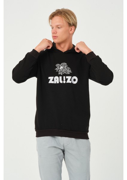 Erkek Kapüşonlu 3 Iplik Şardonlu Siyah Sweatshirt fiyatları