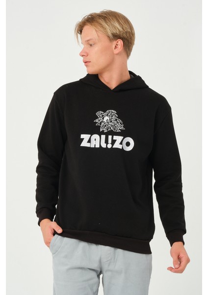 Erkek Kapüşonlu 3 Iplik Şardonlu Siyah Sweatshirt modelleri