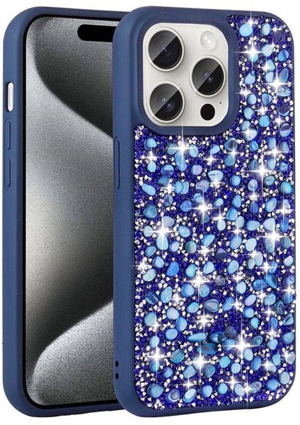 iPhone 15 Pro Max Kılıf Parlak Taşlı Tasarım Linea Kapak