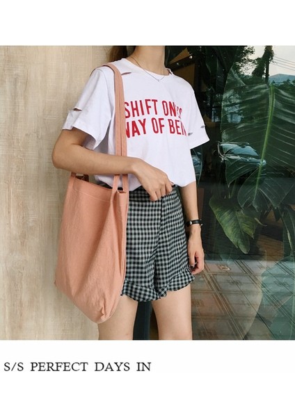 Yıkanmış Pamuk ve Keten Spagetti Askılı Omuz Çantası (Yurt Dışından)