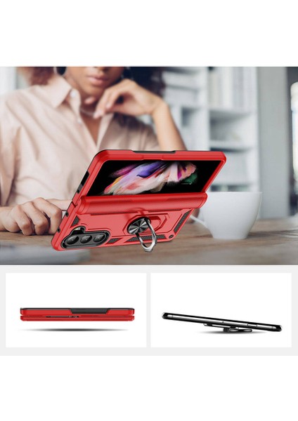 Galaxy Z Fold 5 Kılıf Vega Kapak Yüzük Aparatlı Sert Silikon Kılıf indirimleri