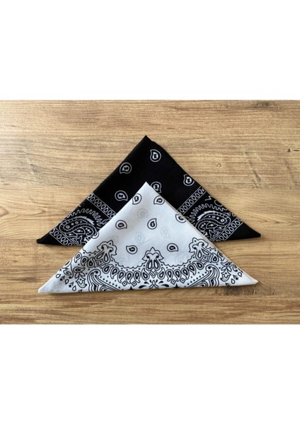 Unisex 2 Adet Etnik Desenli Bandana Seti