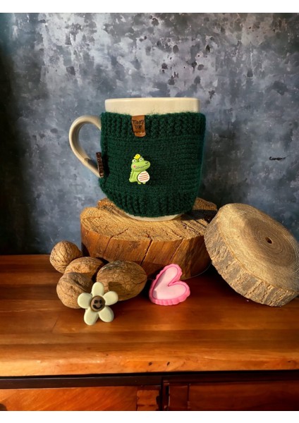Mugme Düğmeli Eğleceli Hediyelik Bardak Fincan Termos Mug Tutucu Giysisi