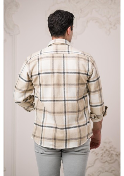 Slimfit Çift Cepli Ekoseli Pamuklu Kalın Erkek Oduncu Gömlek indirimleri